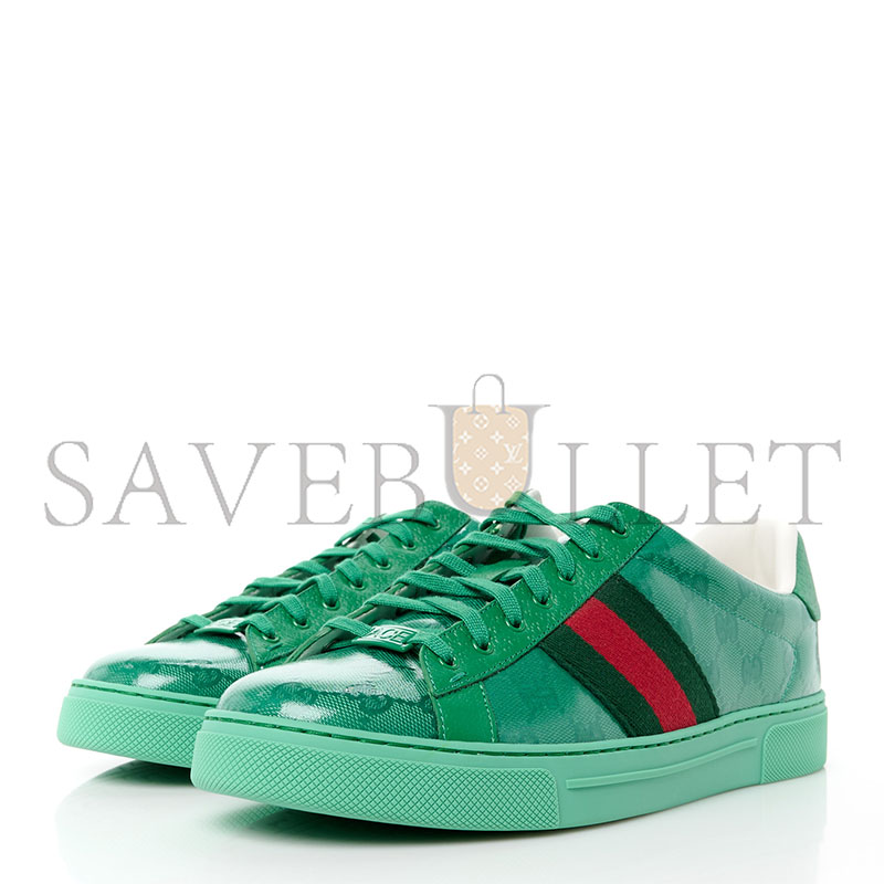 GUCCI ACE MONOGRAMMED LEATHER-TRIMMED COATED-CANVAS SNEAKERS 576963